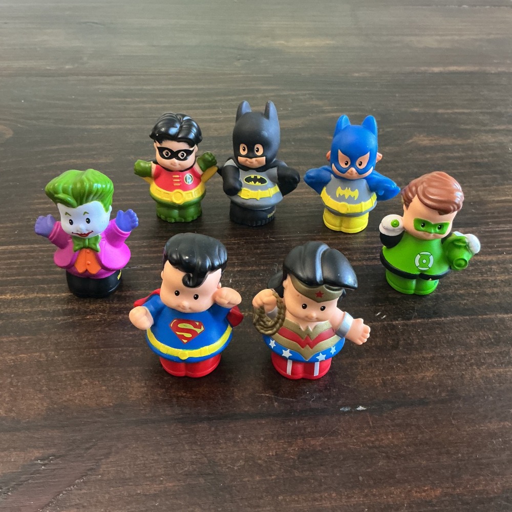 Fisher-Price Little People DC Super Friends Batman Superman Joker 7 Figure Lot